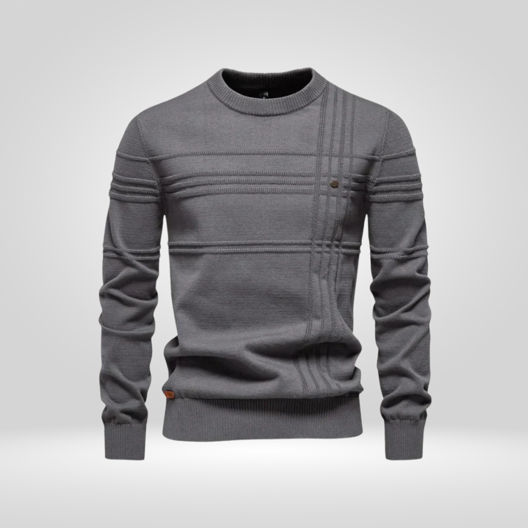 Men's Slim Fit Knitted Cotton Blend Sweater