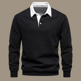 Men's Long Sleeve Knit Polo Sweater