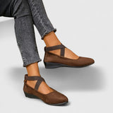 Women's Crossover Strap Low Wedge Sandals
