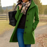 Women's Longline Button-Front Wool Coat