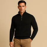 Men's Ribbed Half-Zip Classic Fit Sweater
