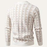 Men's Geometric Pattern Crew Neck Knit Sweater