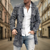 Men's Button Front Long Coat
