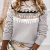 Women's Fair Isle Mock Neck Long Sleeve Sweater