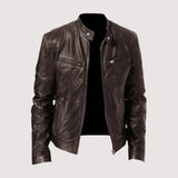 Men's Faux Leather Bomber Jacket