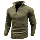 Men's Textured Half Zip Knit Sweater