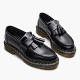 Men's Black Leather Tassel Loafers with Profile Sole