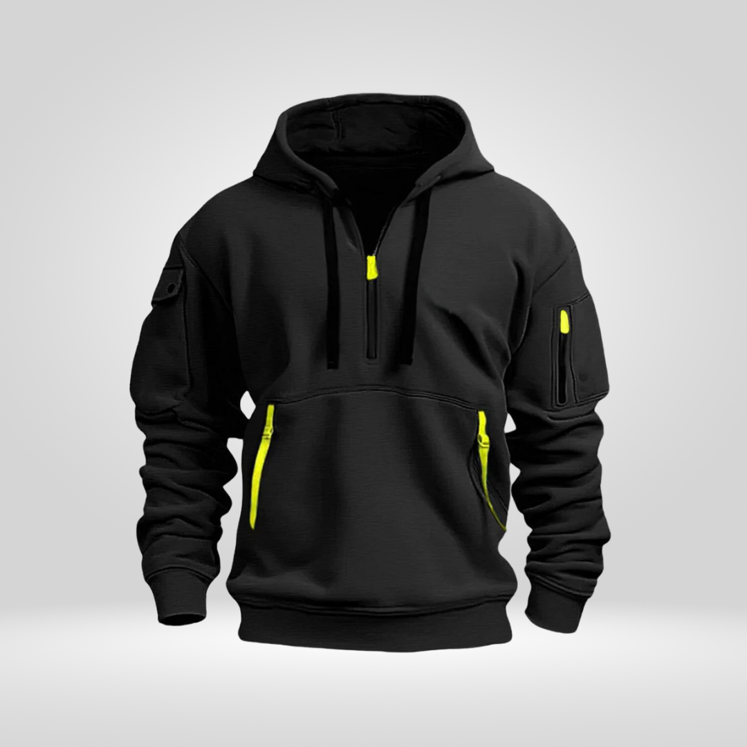 Men's Half-Zip Hoodie with Pockets, Regular Fit