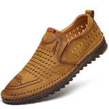 Men's Perforated Leather Slip-On Loafers