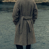 Men's Double Breasted Belted Wool Blend Coat