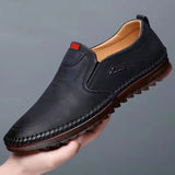 Men's Perforated Leather Slip-On Loafers