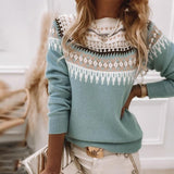 Women's Fair Isle Mock Neck Long Sleeve Sweater