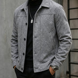 Men's Tailored Button-Front Jacket in Space Grey