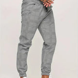 Men's Plaid Drawstring Jogger Pants