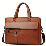 Men's Vintage PU Briefcase Bag with Adjustable Strap