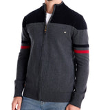 Men's Striped Zip-Up Knit Jacket