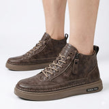 Men's High Top Leather Casual Boots