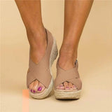 Women's Crisscross Espadrille Wedge Platform Sandals