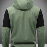 Men's Colour Block Hooded Zip Jacket
