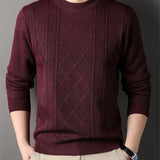 Men's Cable Knit Crew Neck Sweater