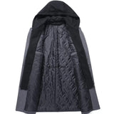 Men's Hooded Long Button Coat