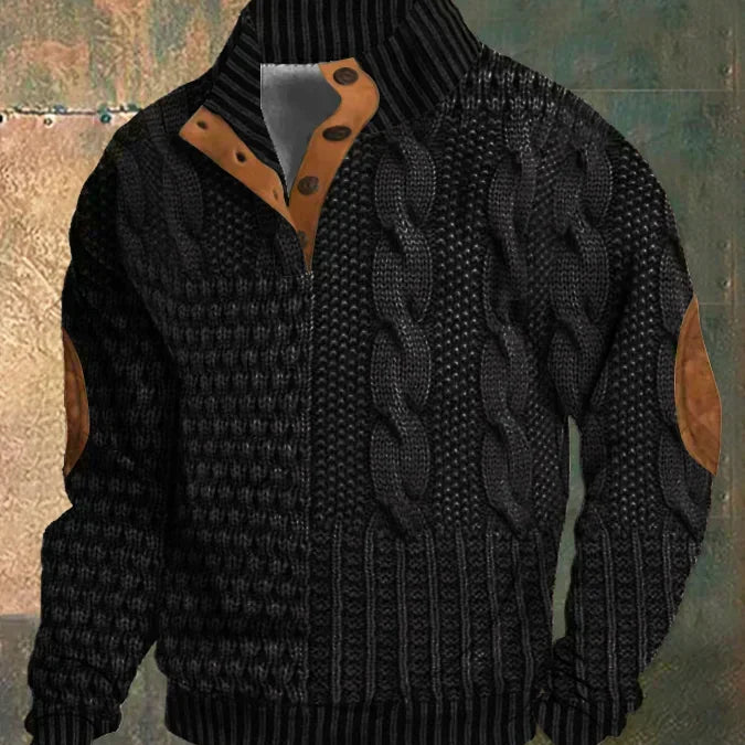 Men's Patterned Knitted Sweater for Autumn/Winter