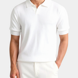 Men's White Ribbed Jumper