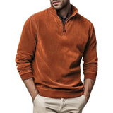 Men's Half-Zip Stand-Collar Fleece Sweater
