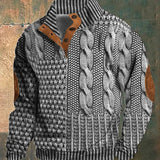 Men's Cable Knit Shawl Collar Cardigan