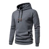 Men's Textured Hooded Pullover Sweatshirt