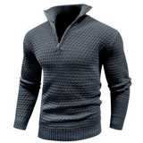 Men's Textured Half Zip Knit Sweater