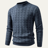 Men's Geometric Pattern Crew Neck Knit Sweater