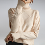 Women's Textured Knit Cashmere Turtleneck Sweater