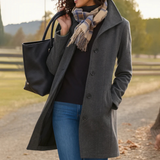 Women's Longline Button-Front Wool Coat