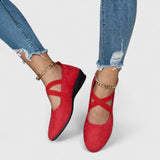 Women's Crossover Strap Low Wedge Sandals