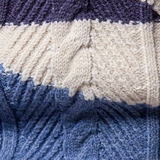 Men's Striped Cable Knit Crew Neck Sweater