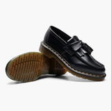 Men's Black Leather Tassel Loafers with Profile Sole