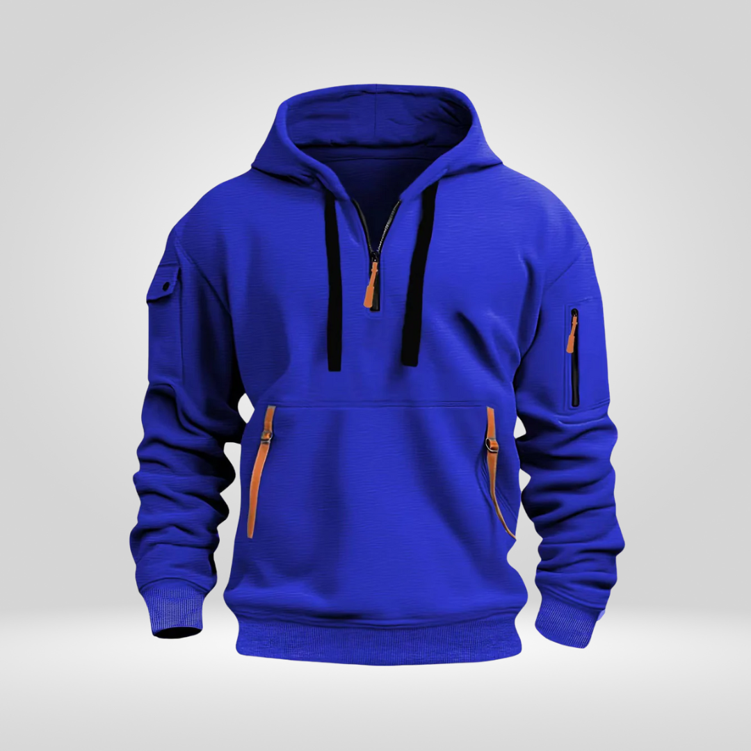 Men's Half-Zip Hoodie with Pockets, Regular Fit