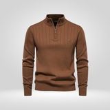 Men's Ribbed Half Zip Knit Sweater