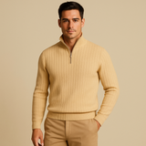 Men's Ribbed Half-Zip Classic Fit Sweater