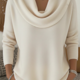 Women's Ribbed Cowl Neck Long-Sleeve Sweater