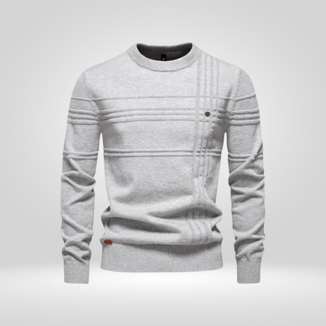 Men's Slim Fit Knitted Cotton Blend Sweater