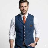 Men's V-Neck Button Front Suit Vest