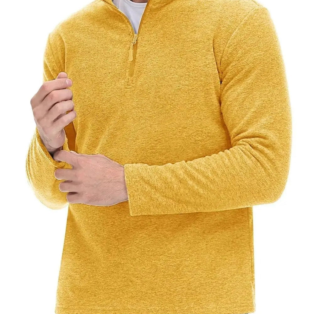 Men's Quarter Zip Mock Neck Knit Sweater