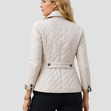 Women's Quilted Point Collar Button-Front Jacket