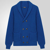 Men's Shawl Collar Double Breasted Knit Cardigan