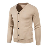 Men's V-Neck Button Knit Cardigan