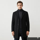Men's Single Breasted Wool Blend Overcoat