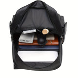 Men's Large-Capacity Multi-Pocket PU Laptop Backpack