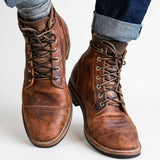 Men's Vintage Leather Lace Up Boots